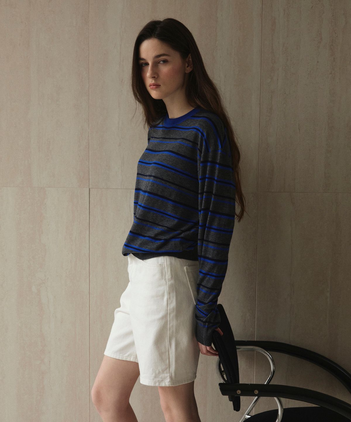 스튜디오앤파르크(STUDIO&PARC) Multi Striped Knit_Grey