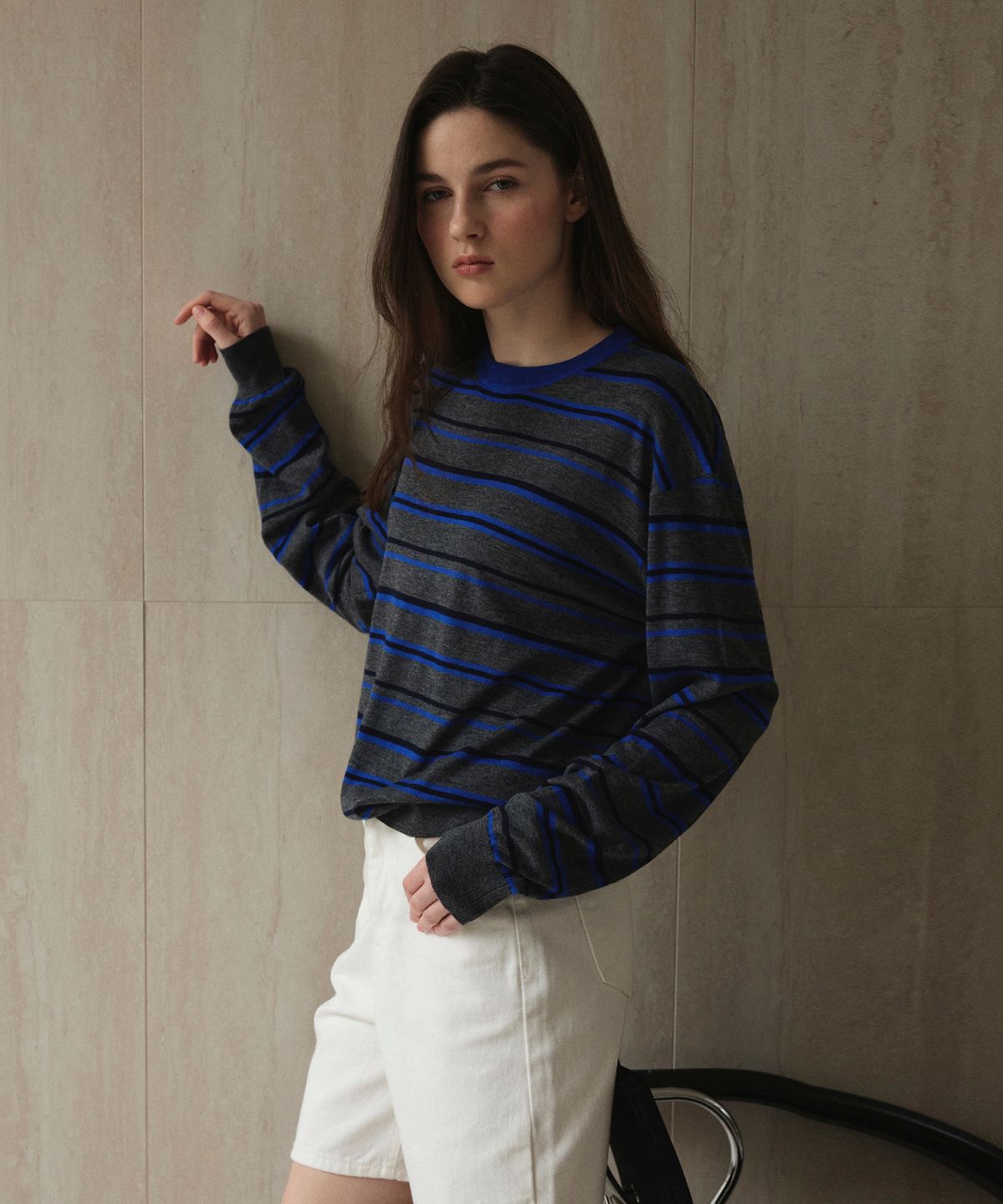 스튜디오앤파르크(STUDIO&PARC) Multi Striped Knit_Grey