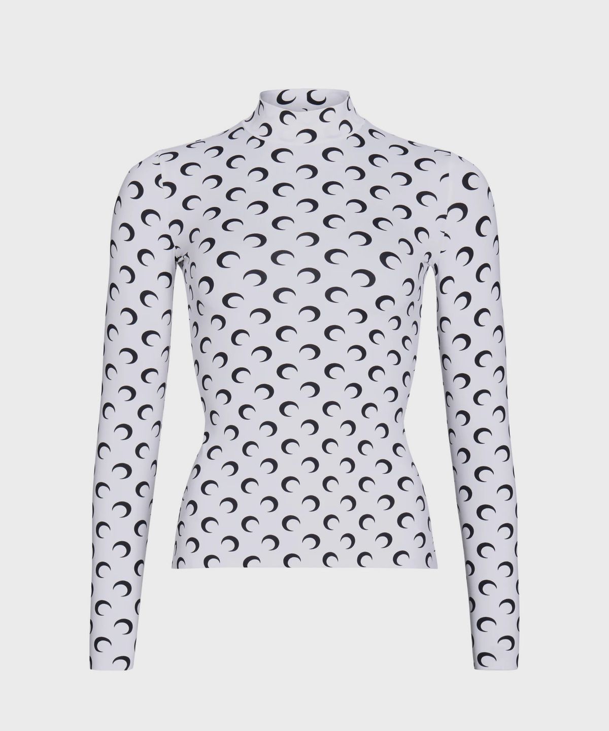 마린 세르(MARINE SERRE) (W) 문 프린티드 저지 롱슬리브 하이넥 탑 옵티컬 화이트 MOON PRINTED JERSEY LS HIGHNECK TOP WH00 OPTICAL WHITE