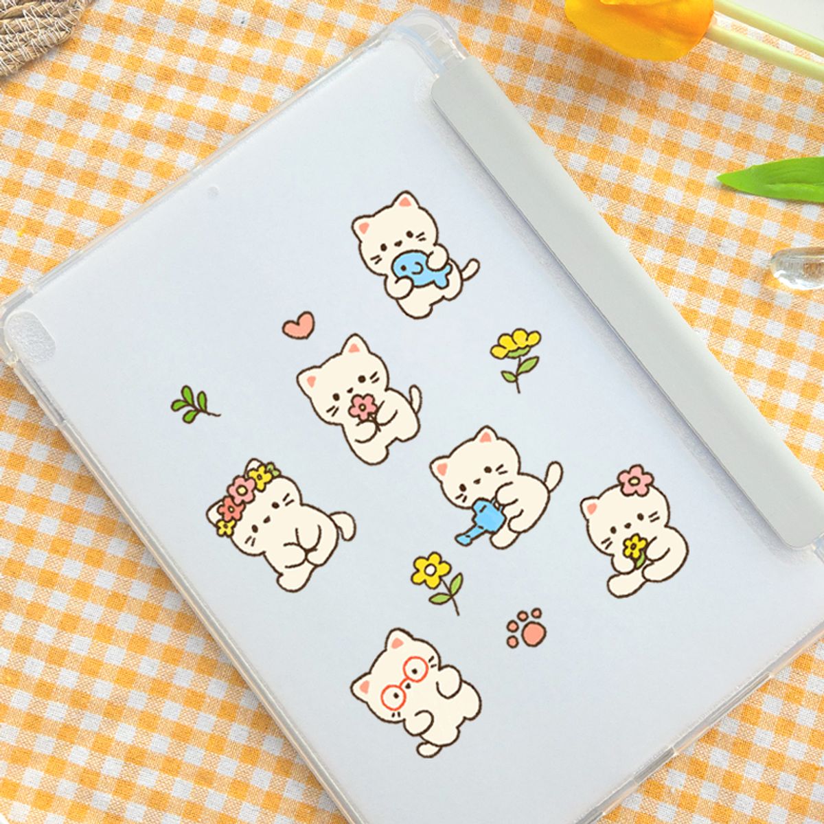 이레케이스앤굿즈(IRECASEGOODS) 봄냥이 갤럭시탭 아이패드 애플펜슬 수납가능 풀커버 케이스