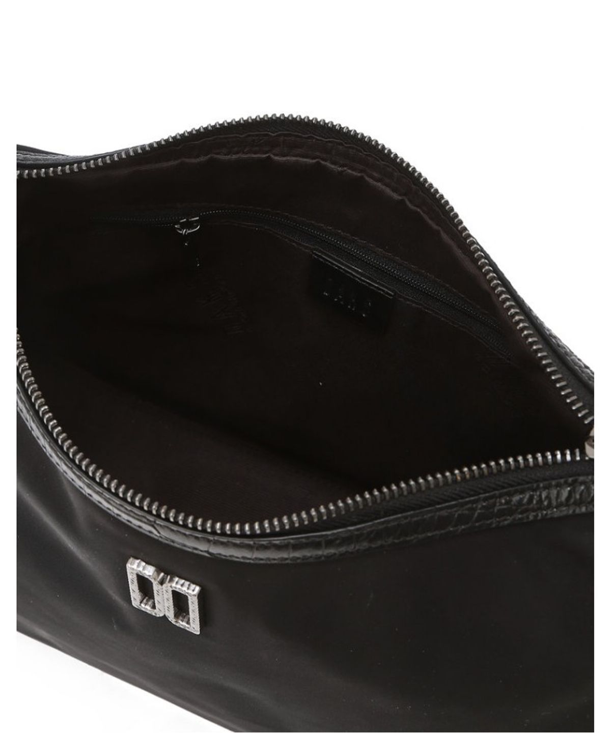 닥스 여성 액세서리(DAKS WOMENS ACCESSORIES) 블랙 크로커 소가죽 배색 나일론 숄더백 M_DCBA6E052BK