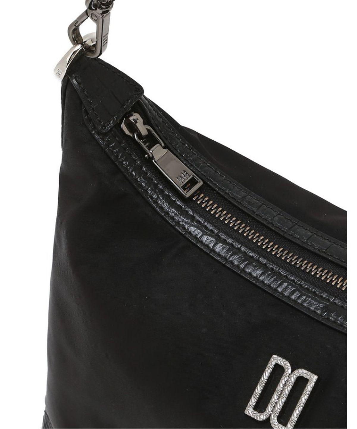 닥스 여성 액세서리(DAKS WOMENS ACCESSORIES) 블랙 크로커 소가죽 배색 나일론 숄더백 M_DCBA6E052BK