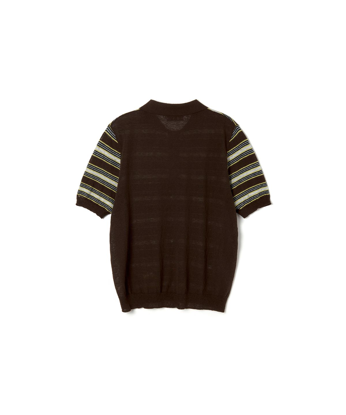 스튜디오앤파르크(STUDIO&PARC) Striped Collar Short Sleeve Knit_Brown