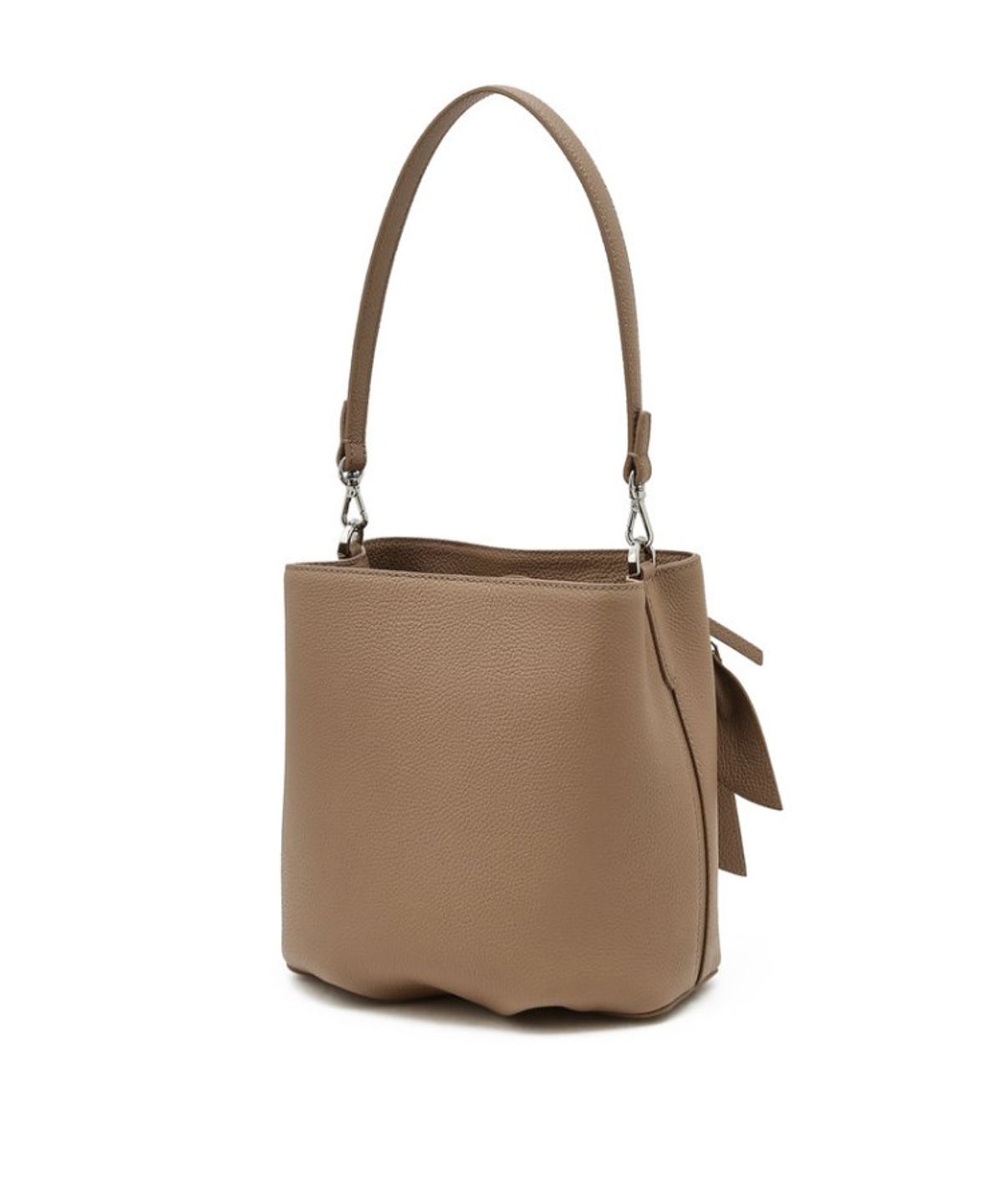 닥스 여성 액세서리(DAKS WOMENS ACCESSORIES) 베이지 천연소가죽 DD포인트 버킷형 숄더백_DCBA6E342I2