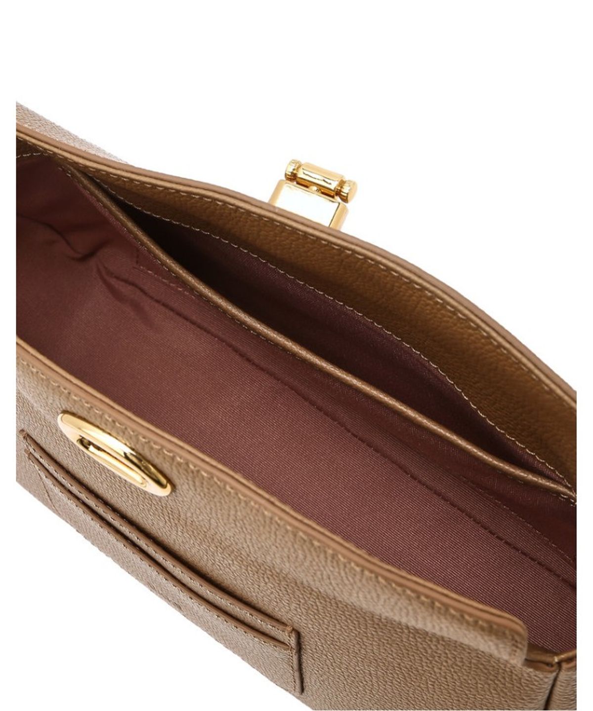 닥스 여성 액세서리(DAKS WOMENS ACCESSORIES) 브라운 O 락장식 플랩형 숄더백 S_DCBA6E962W2