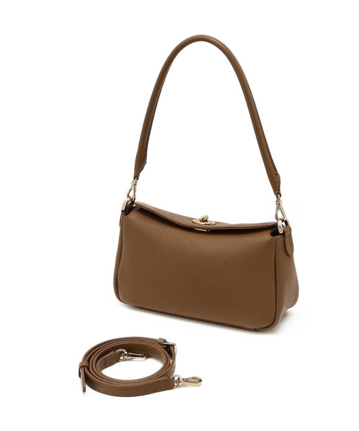 닥스 여성 액세서리(DAKS WOMENS ACCESSORIES) 브라운 O 락장식 플랩형 숄더백 S_DCBA6E962W2