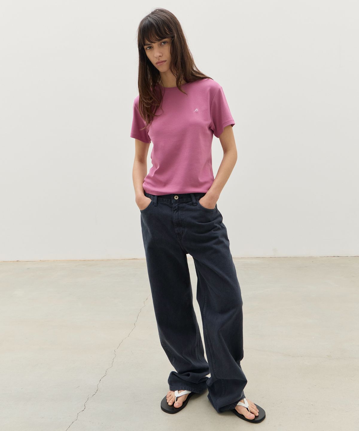 르바(LEVAR) All-day Cotton Rib T-shirt - Dusty Plum