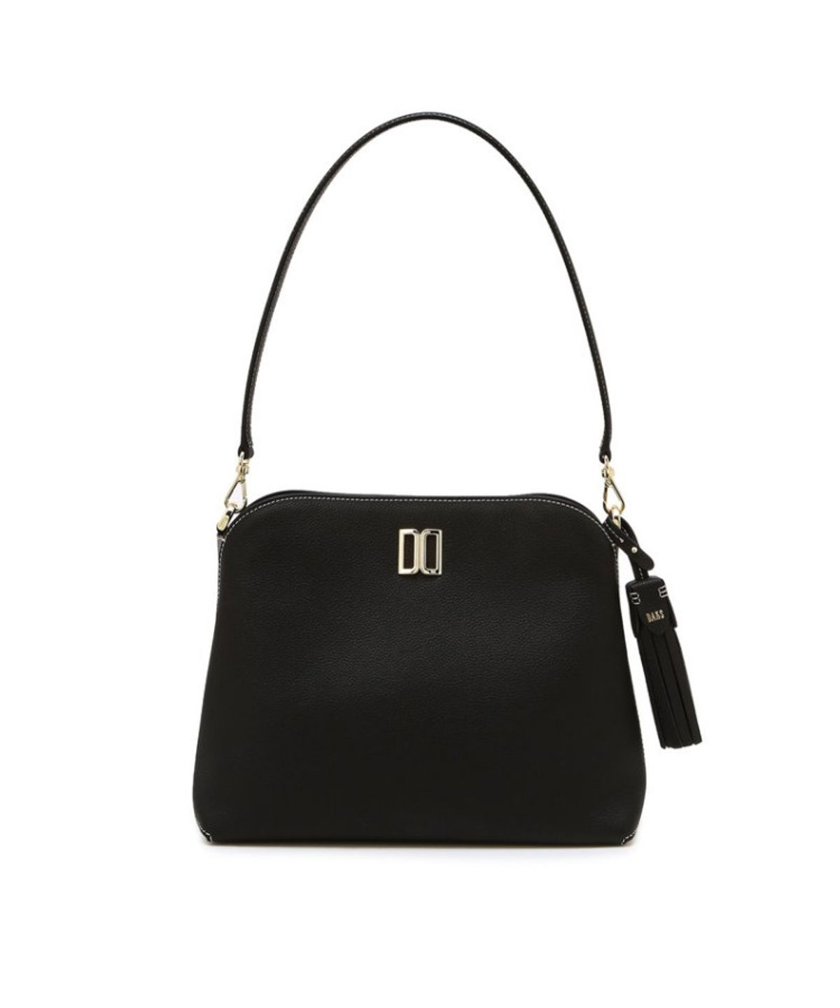 닥스 여성 액세서리(DAKS WOMENS ACCESSORIES) 블랙 DD로고 소가죽 숄더백_DCBA6E751BK