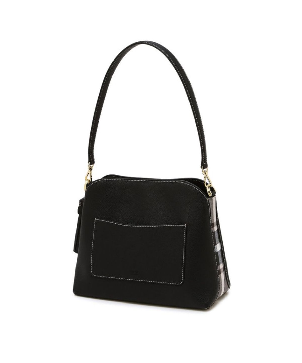 닥스 여성 액세서리(DAKS WOMENS ACCESSORIES) 블랙 DD로고 소가죽 숄더백_DCBA6E751BK