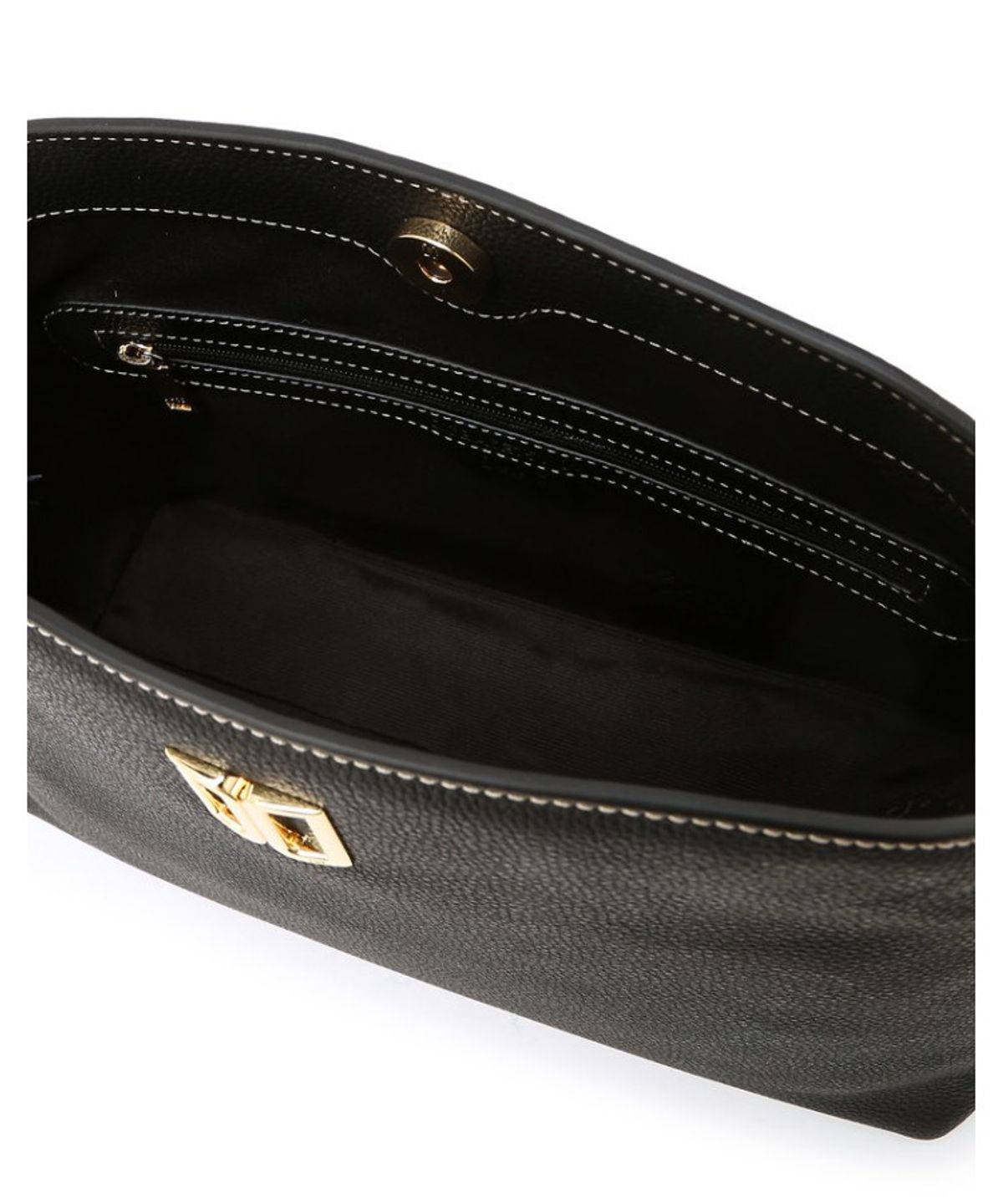 닥스 여성 액세서리(DAKS WOMENS ACCESSORIES) 블랙 DD로고 소가죽 숄더백_DCBA6E751BK