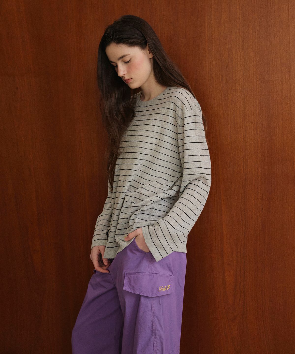 스튜디오앤파르크(STUDIO&PARC) Striped Knit_Grey