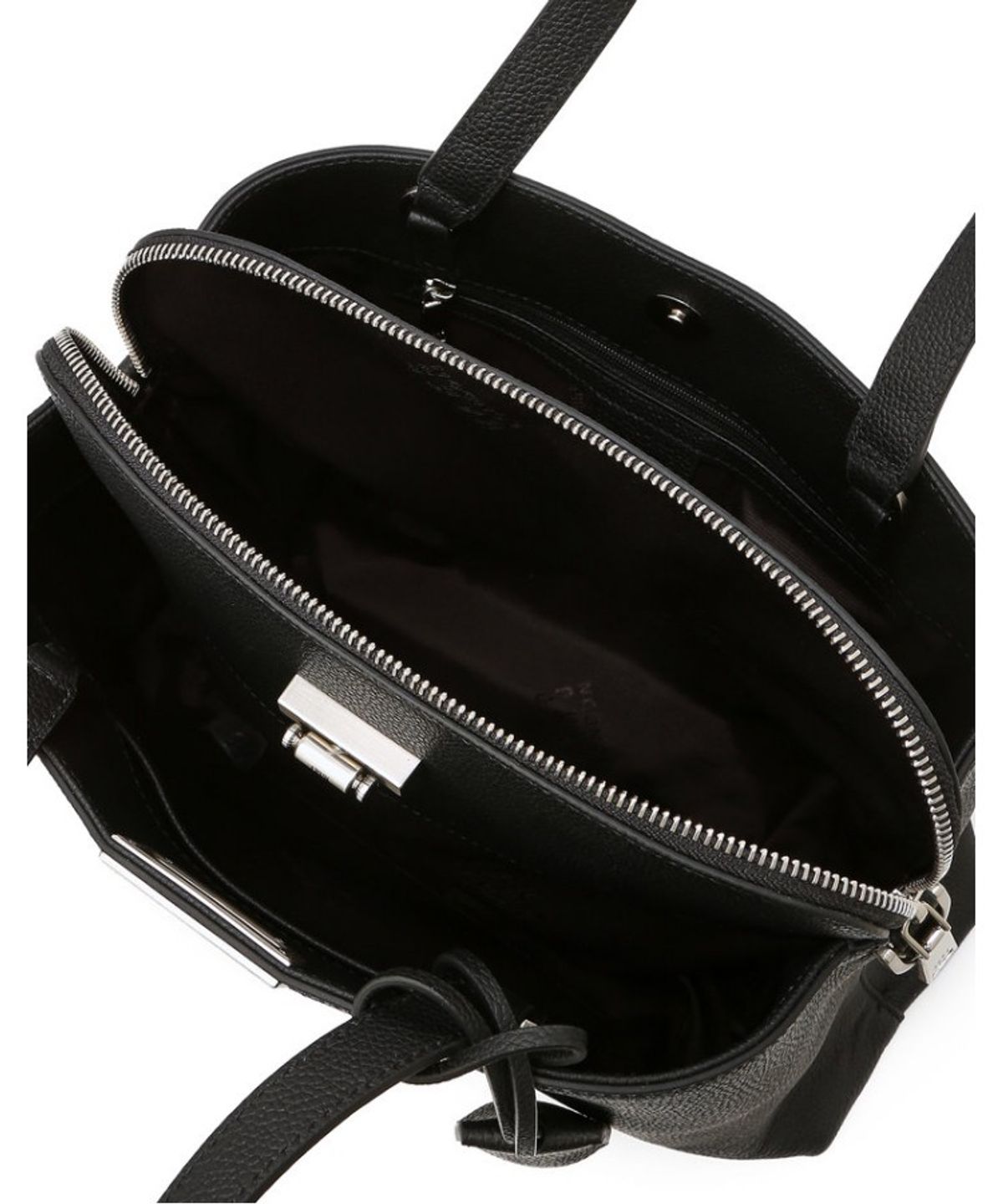 닥스 여성 액세서리(DAKS WOMENS ACCESSORIES) 블랙 소가죽 체크 장식 포인트 토트 겸 숄더백_DCBA6E168BK