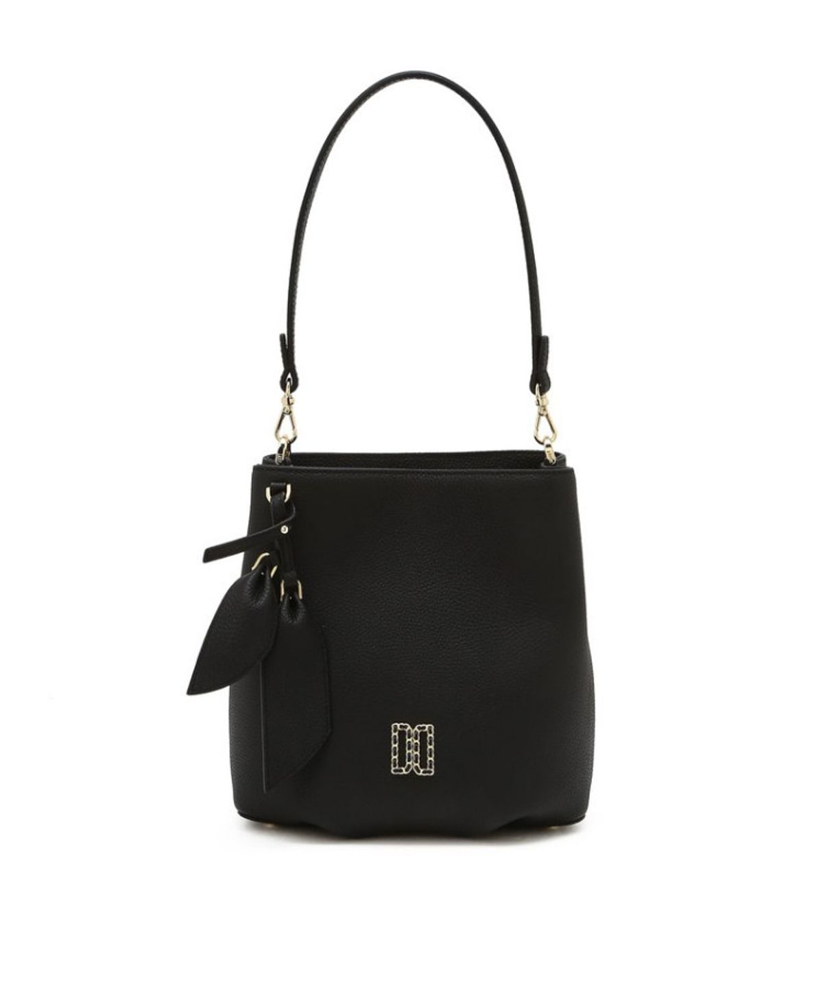 닥스 여성 액세서리(DAKS WOMENS ACCESSORIES) 블랙 천연소가죽 DD포인트 버킷형 숄더백_DCBA6E332BK