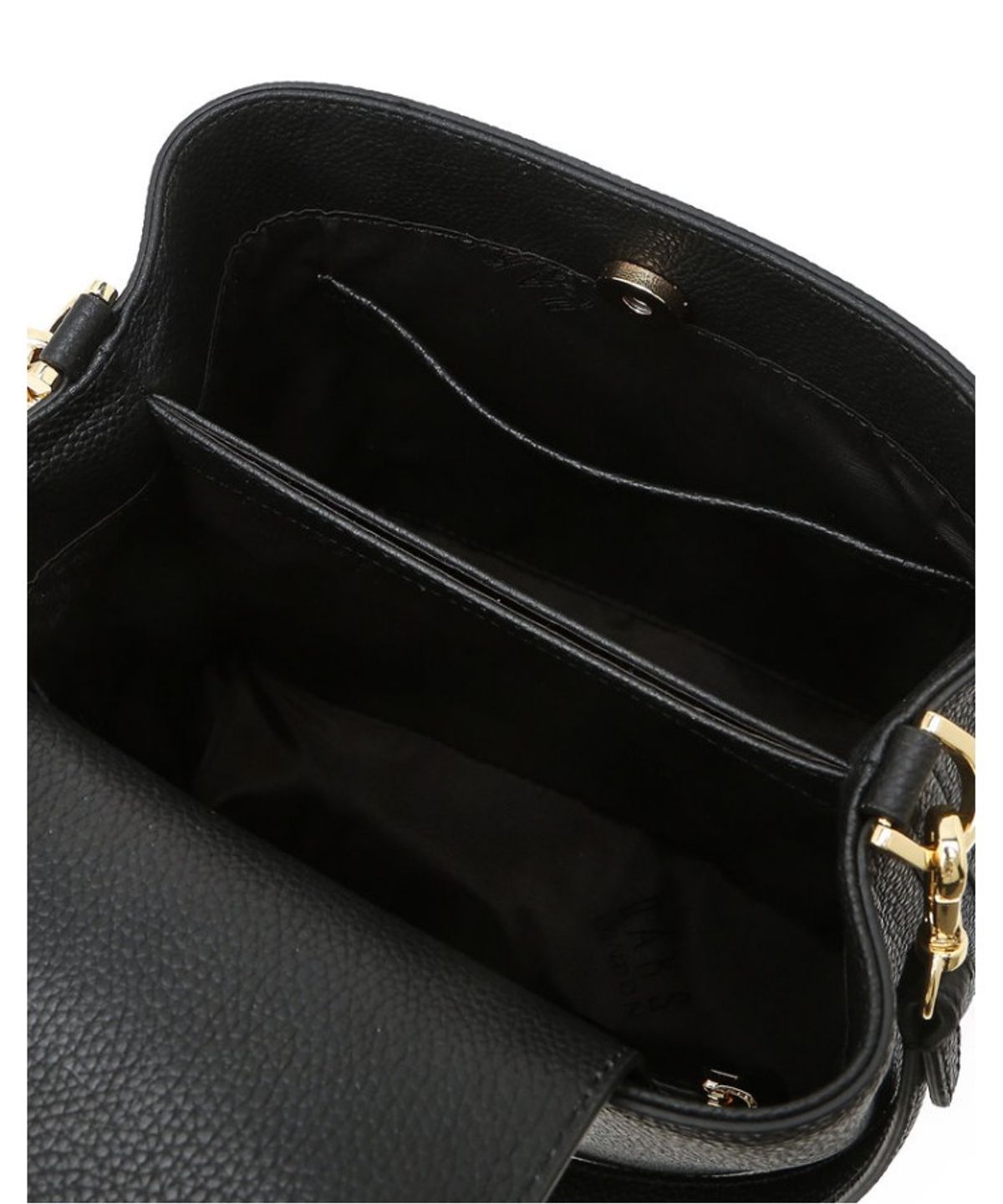 닥스 여성 액세서리(DAKS WOMENS ACCESSORIES) 블랙 천연소가죽 DD포인트 버킷형 숄더백_DCBA6E332BK
