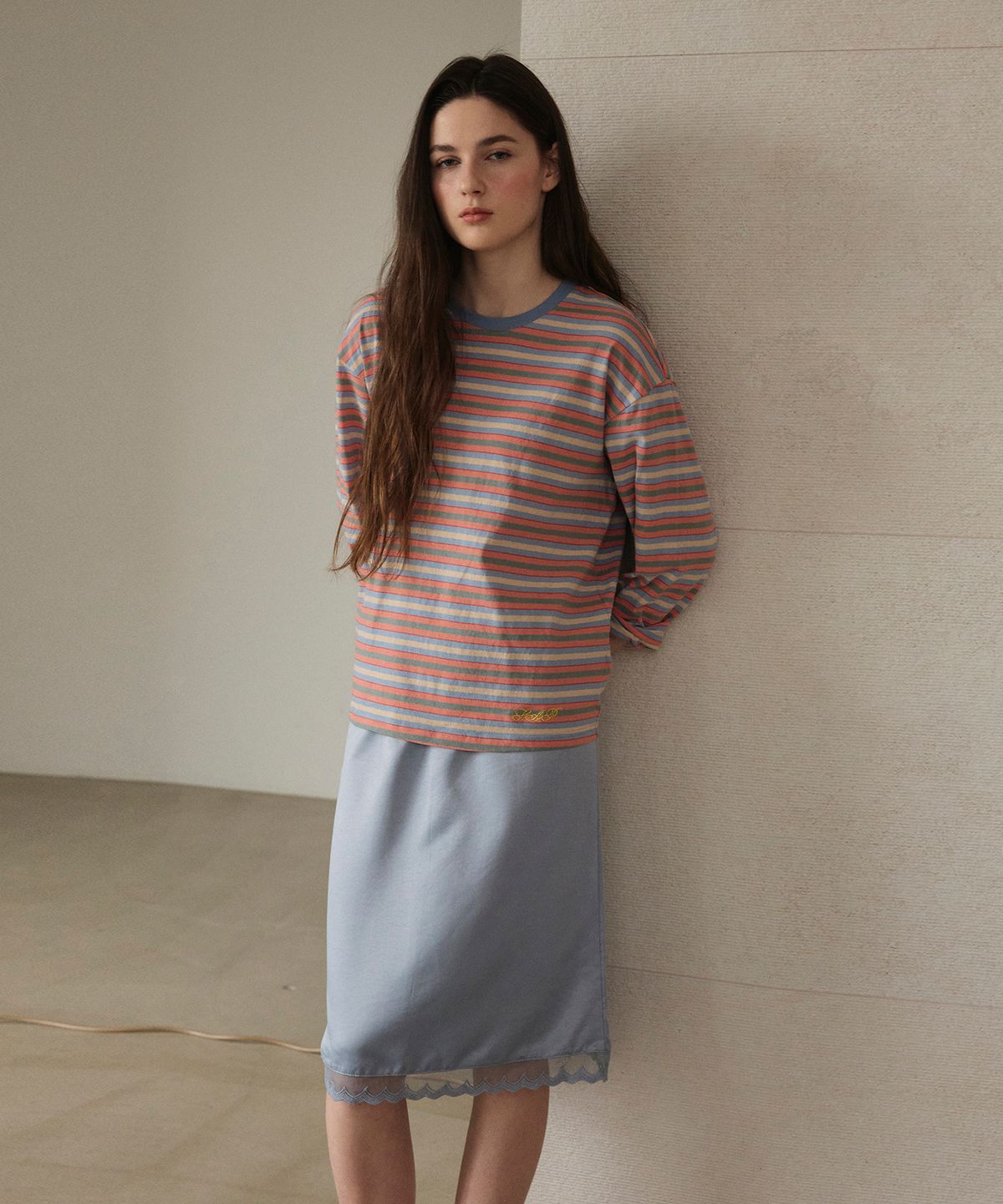 스튜디오앤파르크(STUDIO&PARC) Multi Striped T-Shirt_Blue