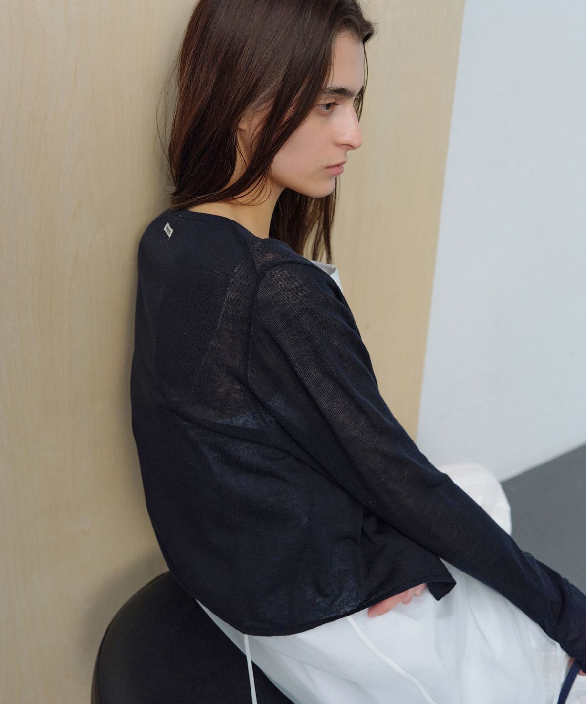 르바(LEVAR) Light Linen Cardigan - Darknight Navy