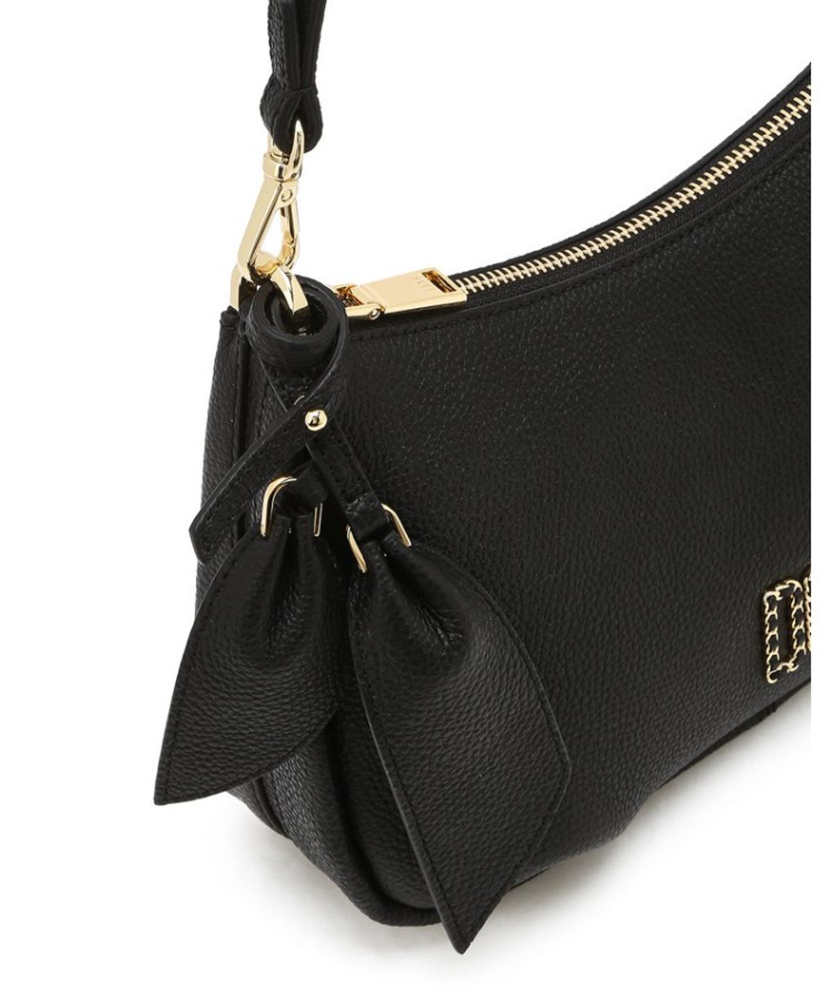 닥스 여성 액세서리(DAKS WOMENS ACCESSORIES) 블랙 천연소가죽 DD포인트 숄더백_DCBA6E331BK