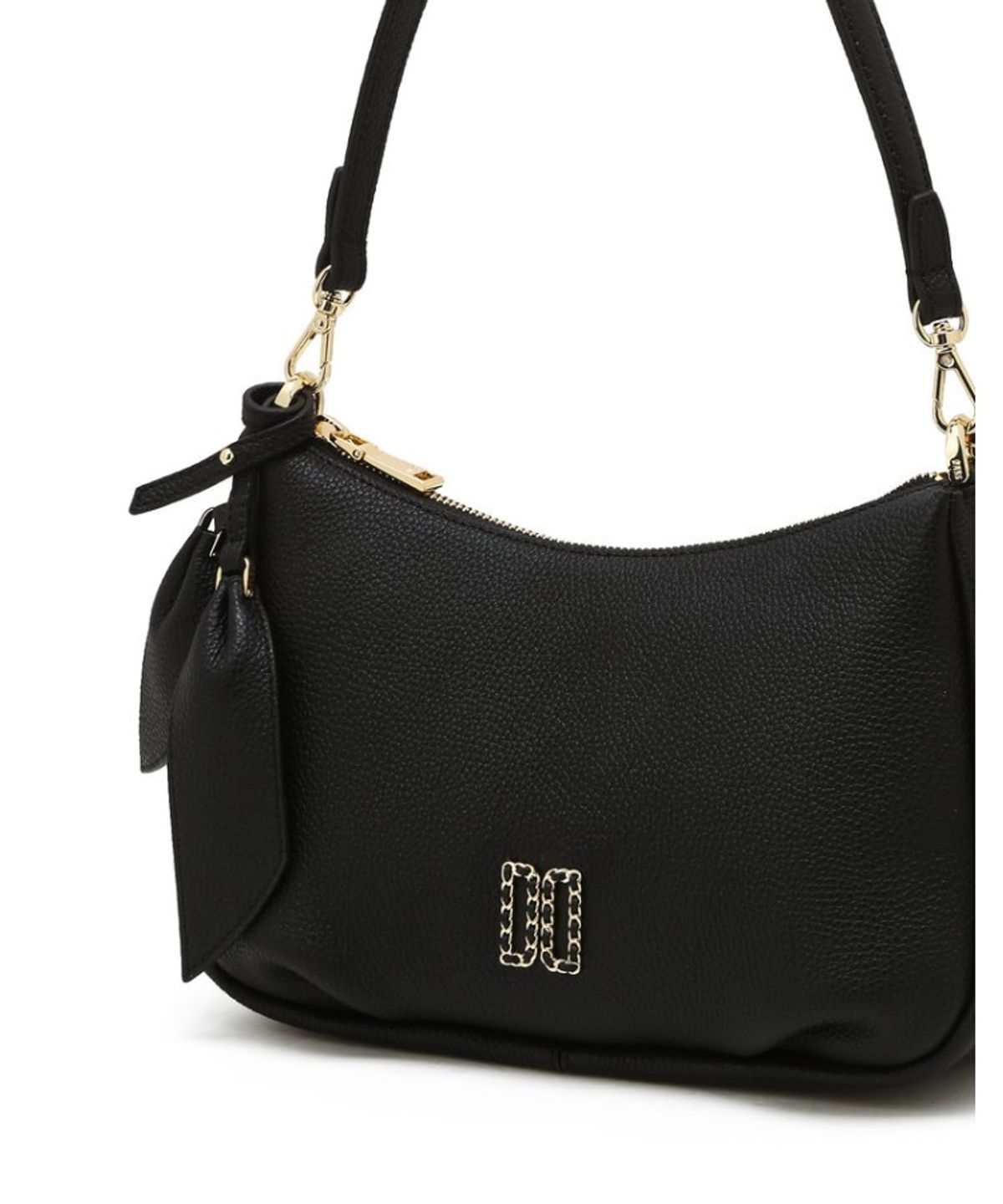 닥스 여성 액세서리(DAKS WOMENS ACCESSORIES) 블랙 천연소가죽 DD포인트 숄더백_DCBA6E331BK