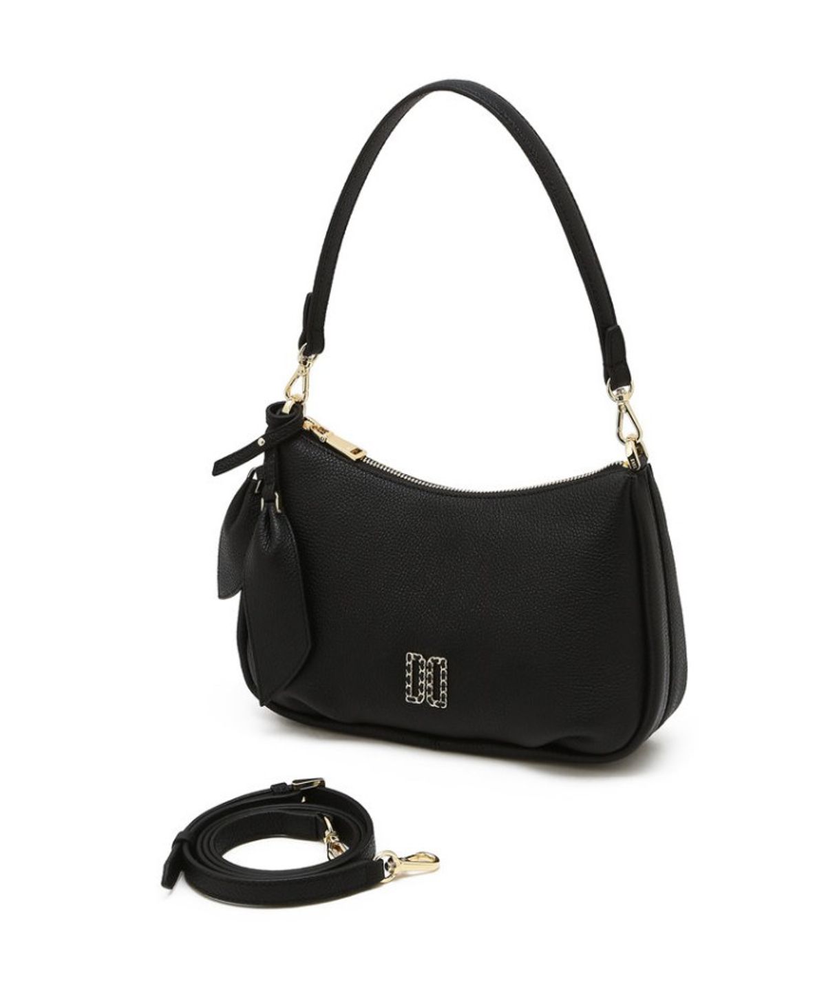 닥스 여성 액세서리(DAKS WOMENS ACCESSORIES) 블랙 천연소가죽 DD포인트 숄더백_DCBA6E331BK