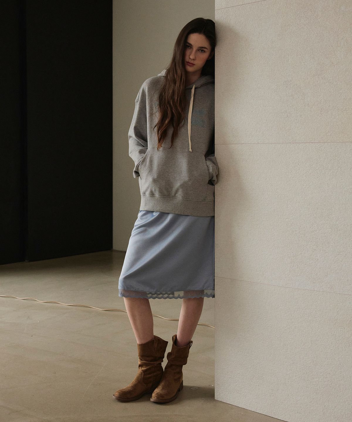 스튜디오앤파르크(STUDIO&PARC) Stitch Hoodie_Melange Grey