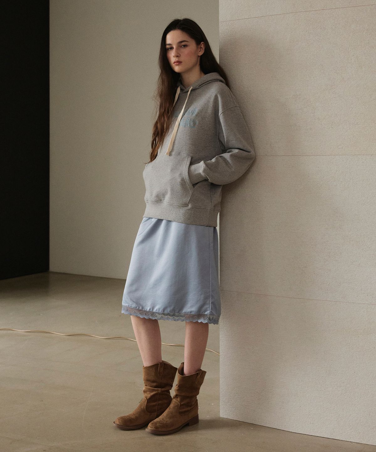 스튜디오앤파르크(STUDIO&PARC) Stitch Hoodie_Melange Grey