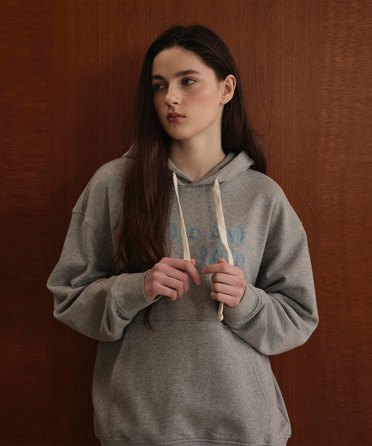 스튜디오앤파르크(STUDIO&PARC) Stitch Hoodie_Melange Grey