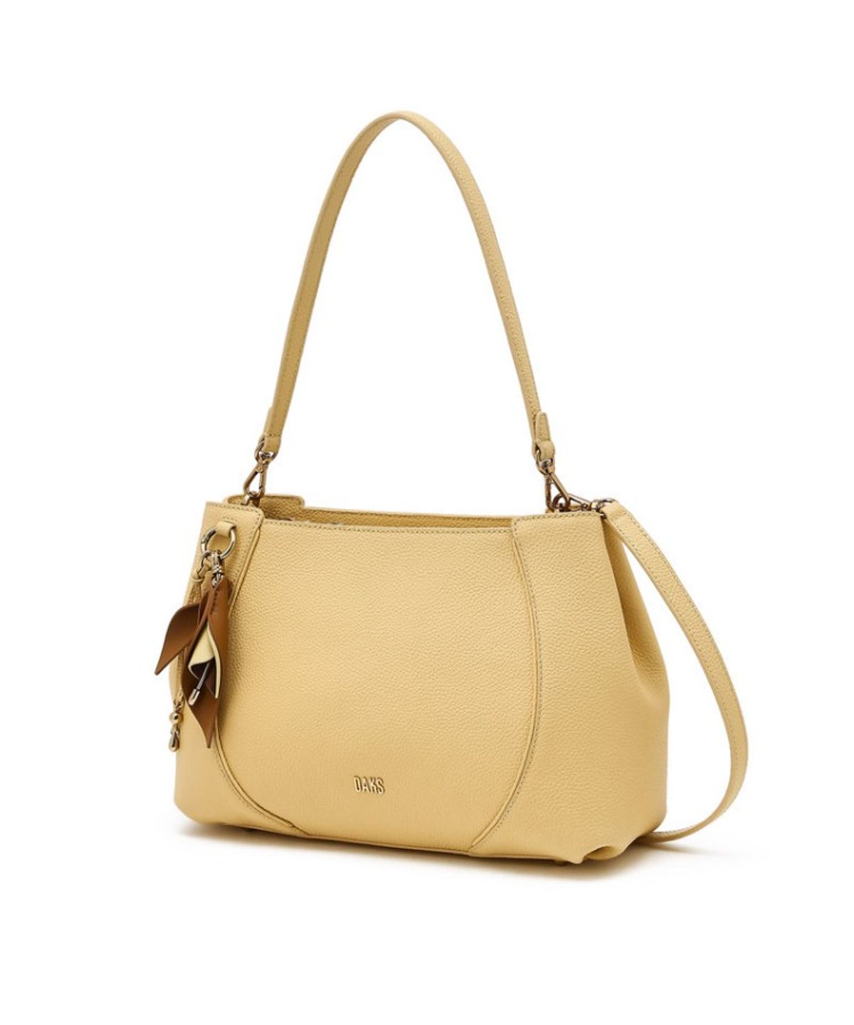닥스 여성 액세서리(DAKS WOMENS ACCESSORIES) 옐로우 소가죽 플라워 참장식 숄더백 M_DCBA6E562Y2