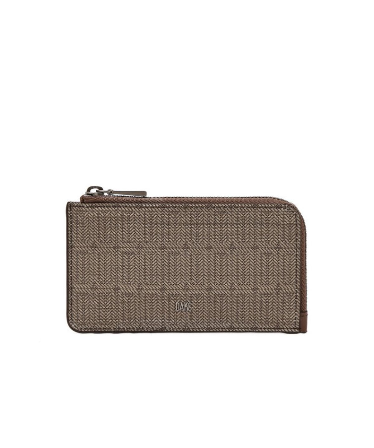 닥스 남성 액세서리(DAKS MEN'S ACCESSORIES) 브라운 가죽콤비 멀티지퍼홀더_DBHO6E758W3