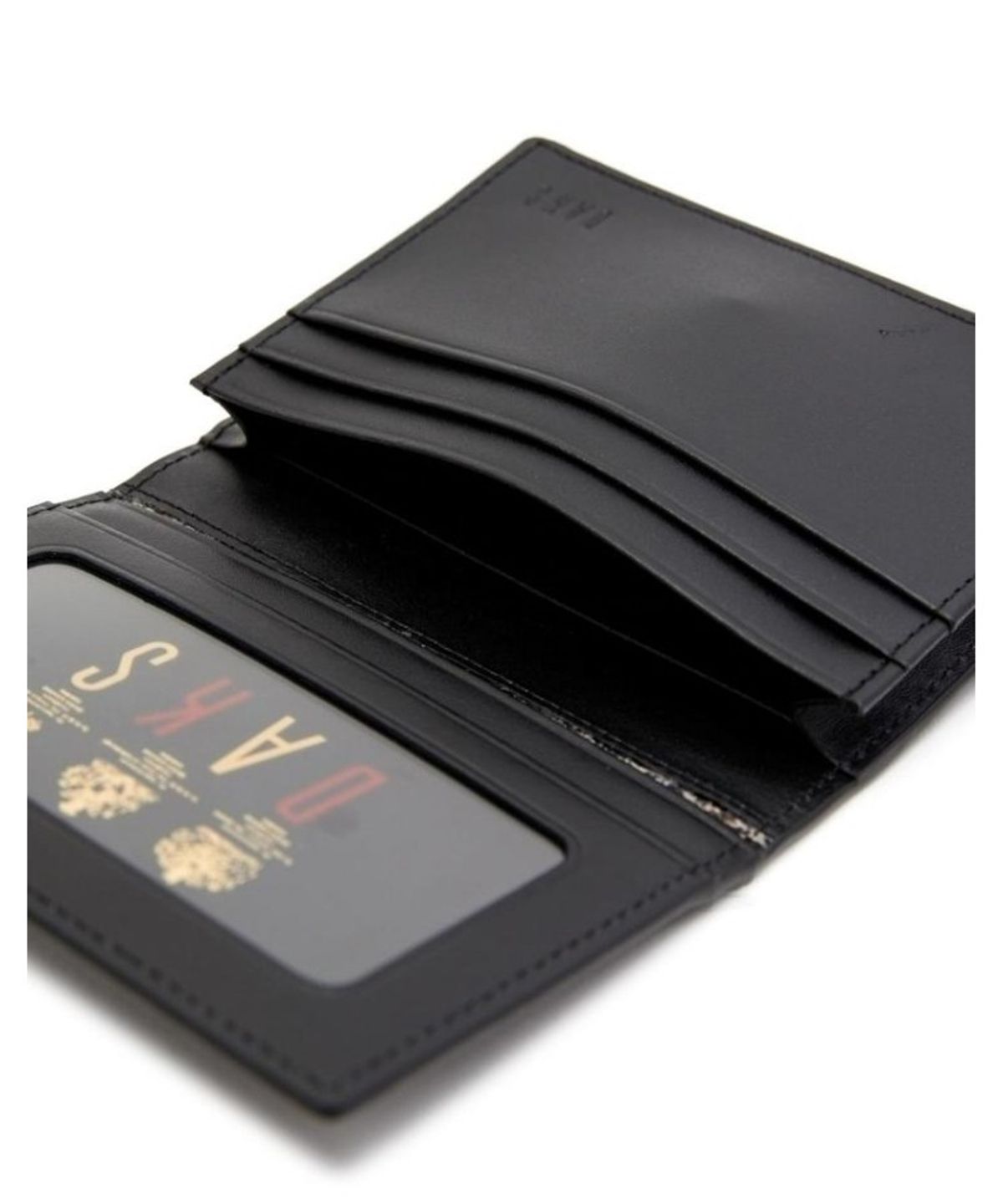 닥스 남성 액세서리(DAKS MEN'S ACCESSORIES) 블랙 소가죽 DD로고 내부 체크 라인 포인트 명함 카드지갑_DBHO6E905BK