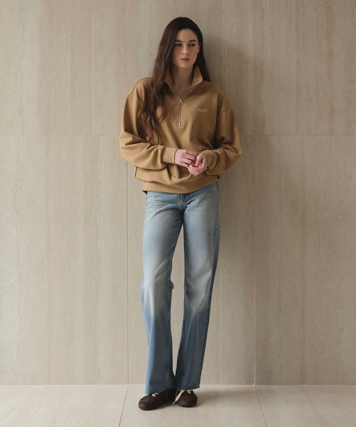스튜디오앤파르크(STUDIO&PARC) Half-Zip Sweatshirt_Beige