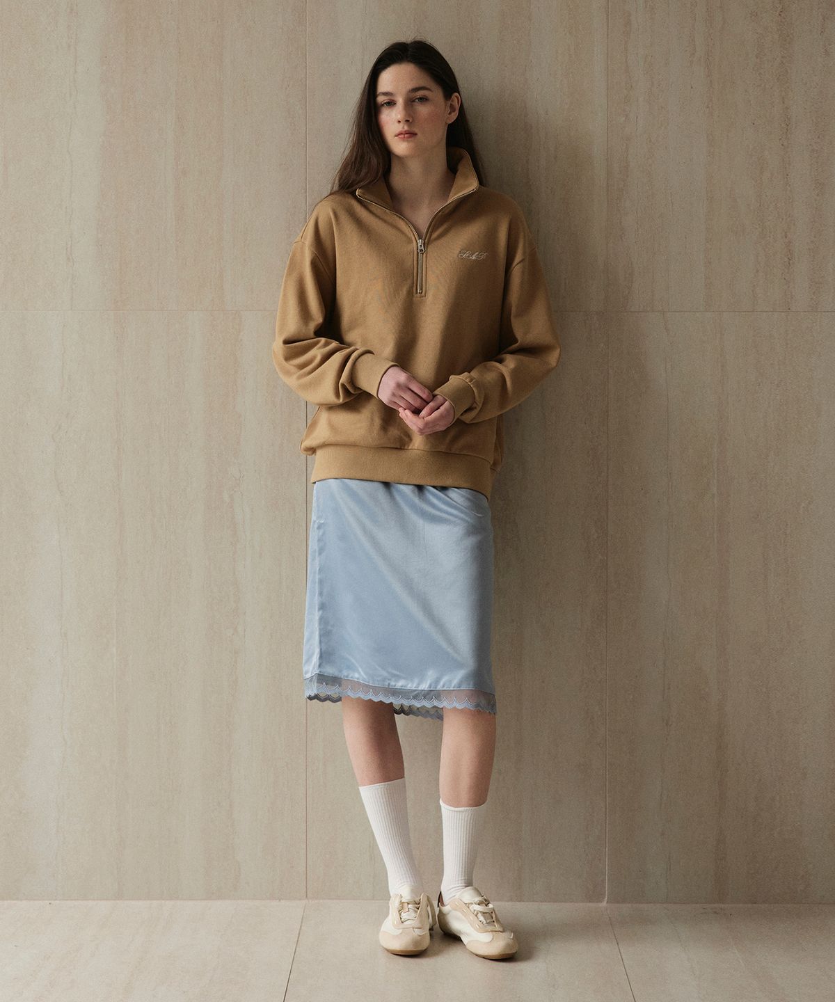 스튜디오앤파르크(STUDIO&PARC) Half-Zip Sweatshirt_Beige