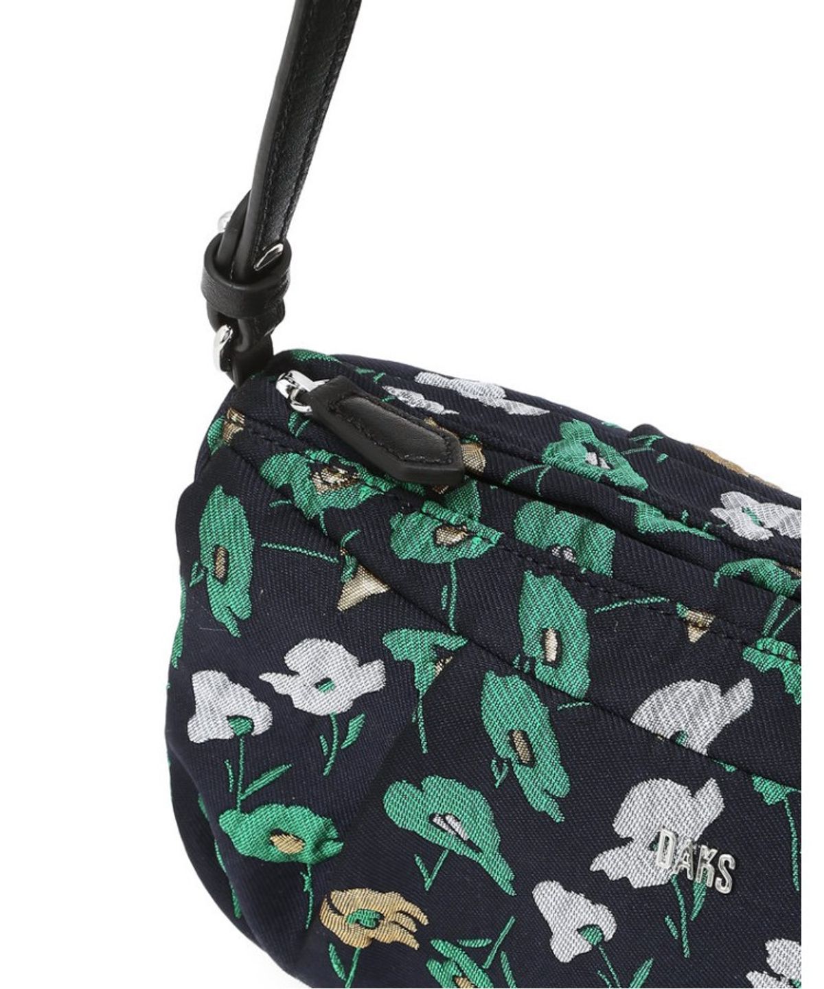 닥스 여성 액세서리(DAKS WOMENS ACCESSORIES) 그린 플라워 패턴 원단 미니 숄더 겸 크로스백_DCBA6E510E3