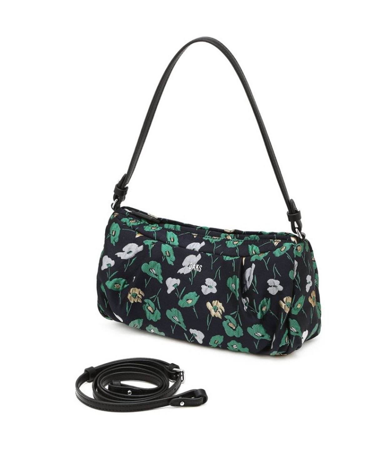 닥스 여성 액세서리(DAKS WOMENS ACCESSORIES) 그린 플라워 패턴 원단 미니 숄더 겸 크로스백_DCBA6E510E3