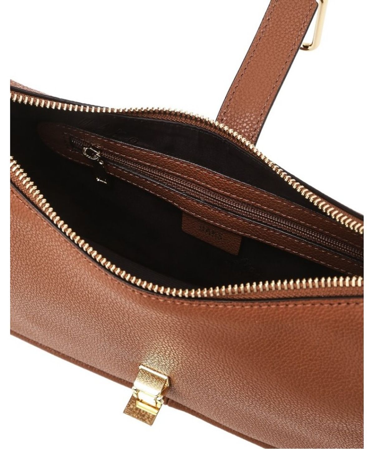 닥스 여성 액세서리(DAKS WOMENS ACCESSORIES) 브라운 D락장식 가죽 숄더 겸 크로스백_DCBA6E964W2