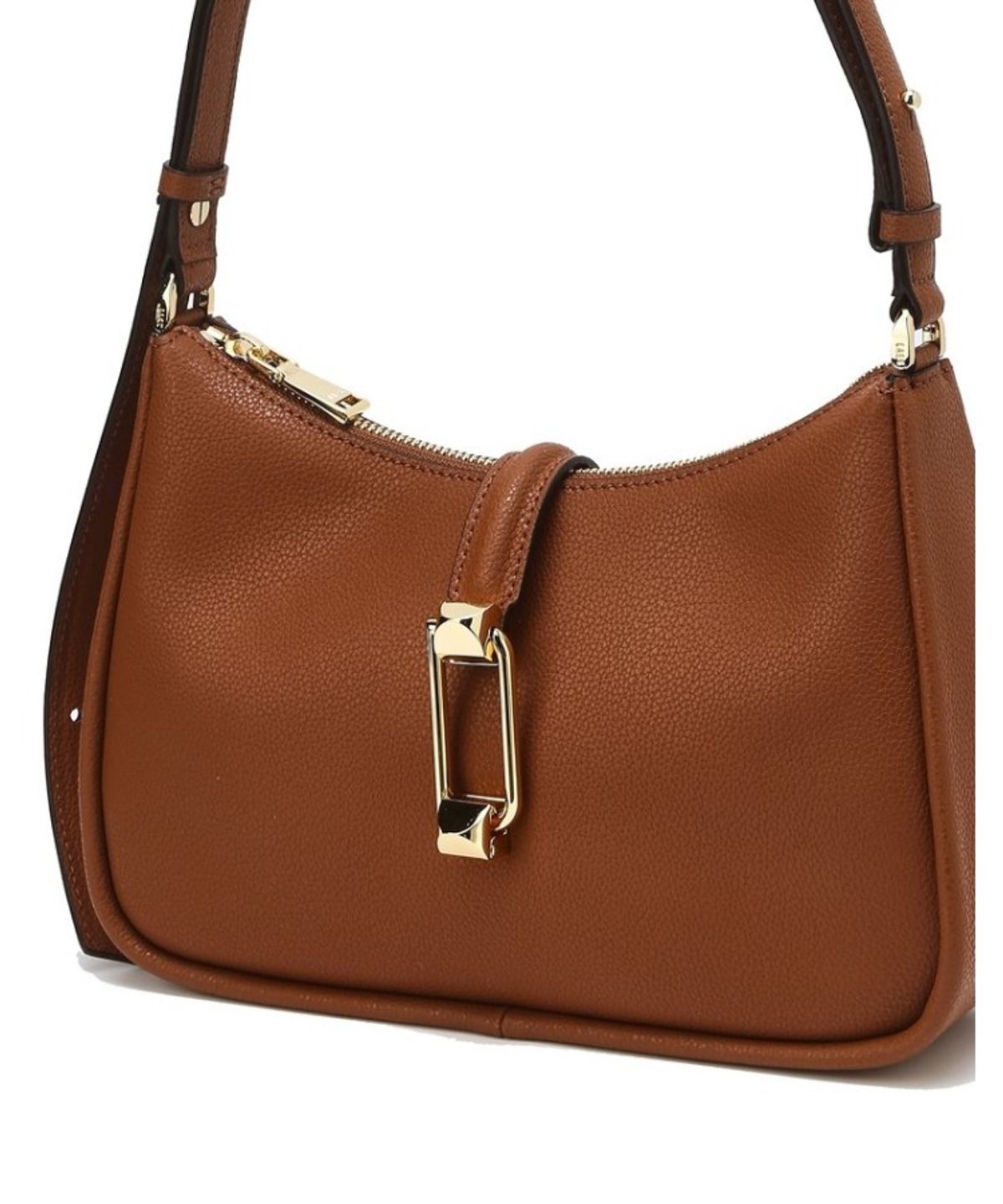 닥스 여성 액세서리(DAKS WOMENS ACCESSORIES) 브라운 D락장식 가죽 숄더 겸 크로스백_DCBA6E964W2