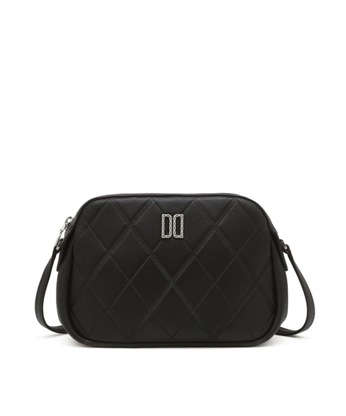 닥스 여성 액세서리(DAKS WOMENS ACCESSORIES) 블랙 아가일 패턴 소가죽 크로스백_DCBA6E440BK