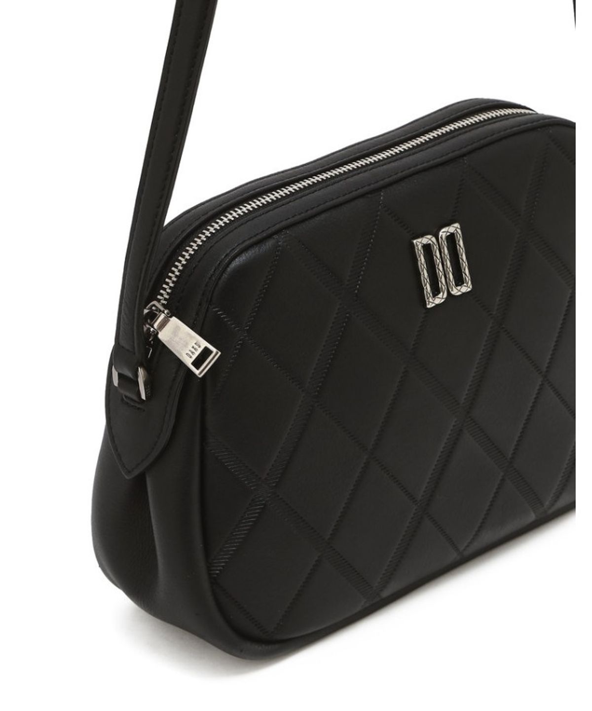 닥스 여성 액세서리(DAKS WOMENS ACCESSORIES) 블랙 아가일 패턴 소가죽 크로스백_DCBA6E440BK