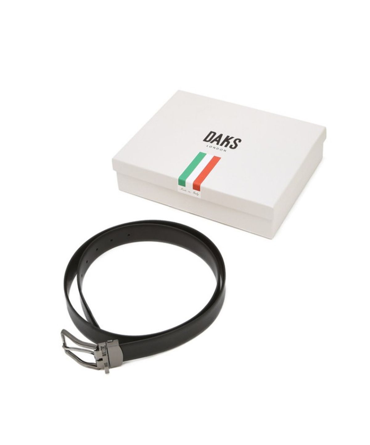 닥스 남성 액세서리(DAKS MEN'S ACCESSORIES) 블랙 스퀘어 버클 벨트_DBBE6E600BK