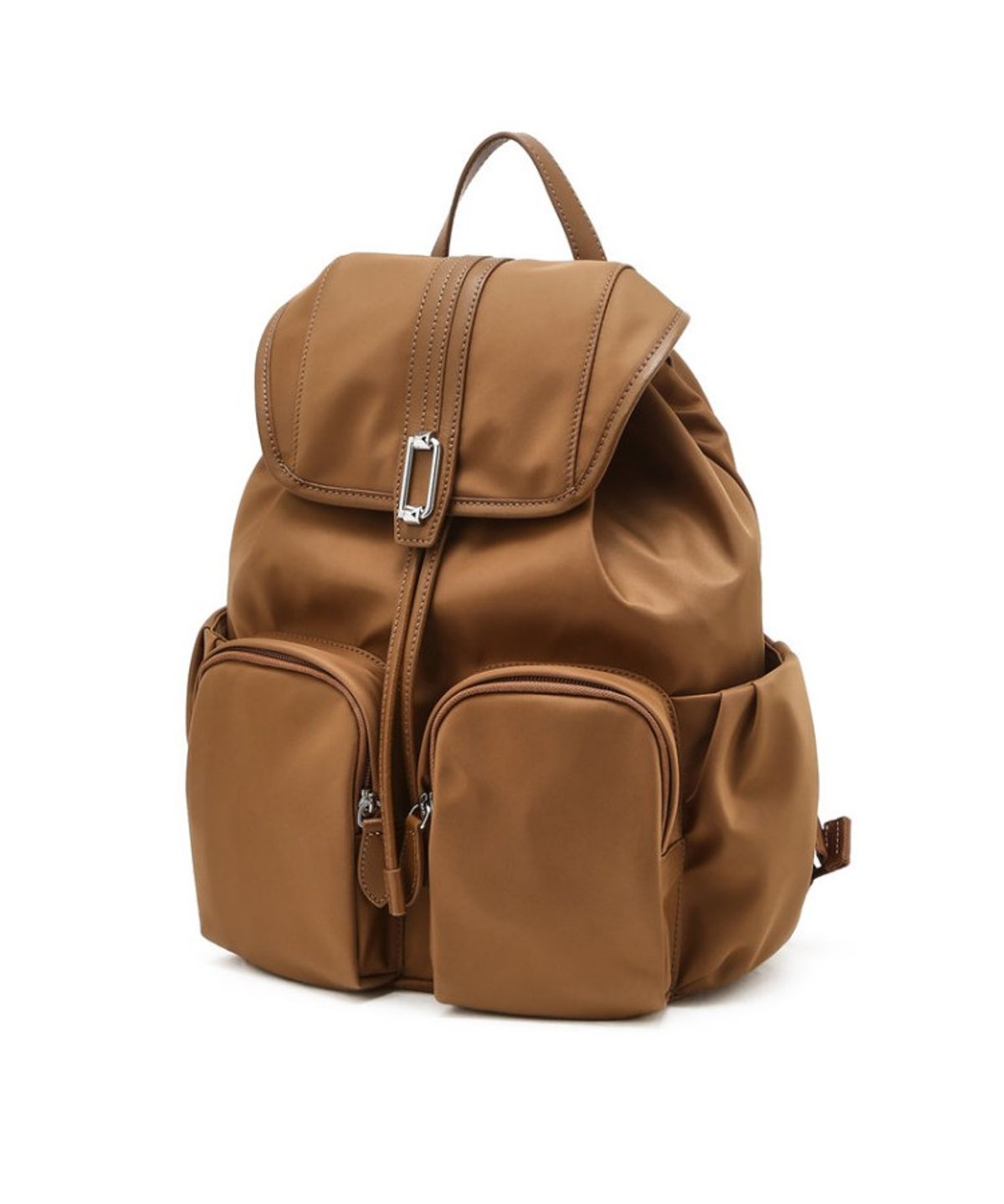 닥스 여성 액세서리(DAKS WOMENS ACCESSORIES) 브라운 D락장식 나일론 백팩_DCBA6E978W2