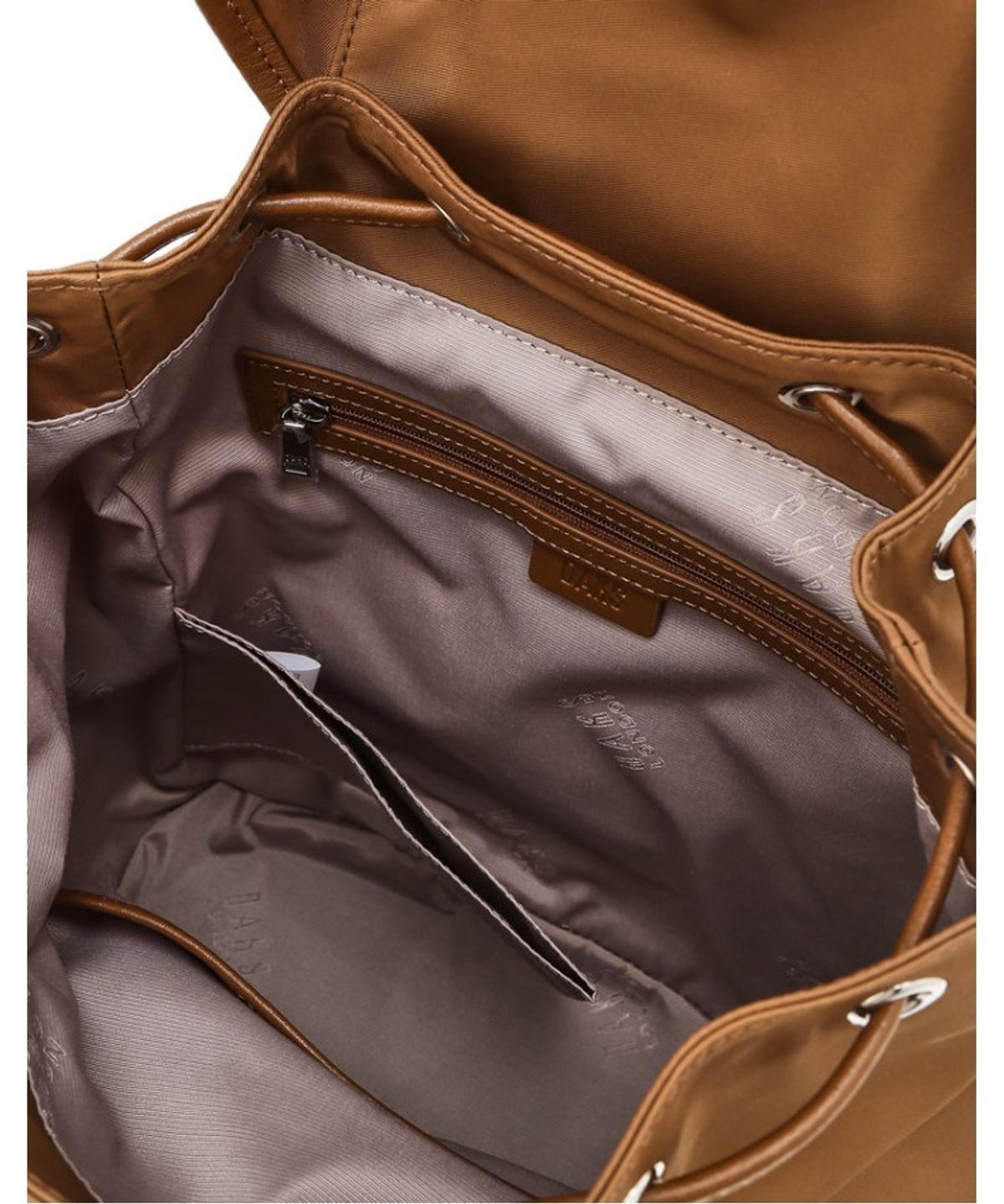 닥스 여성 액세서리(DAKS WOMENS ACCESSORIES) 브라운 D락장식 나일론 백팩_DCBA6E978W2