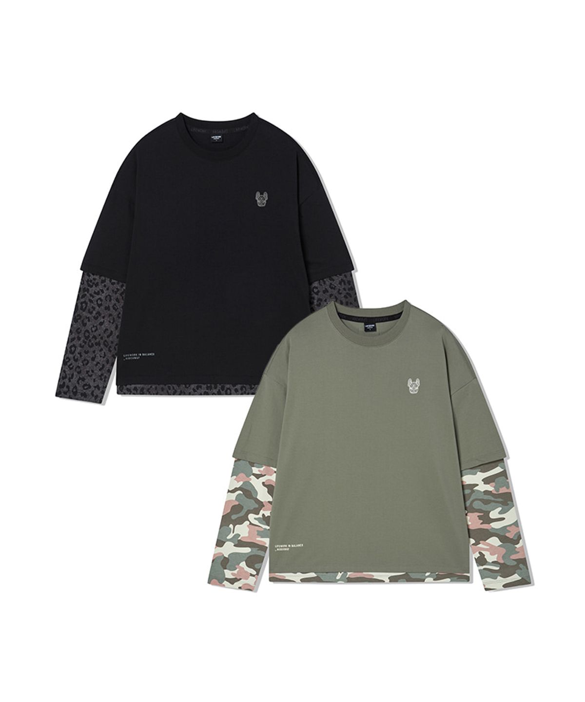 라이프워크 키즈(LIFEWORK KIDS) 키즈) 패턴 레이어드 긴팔 티셔츠