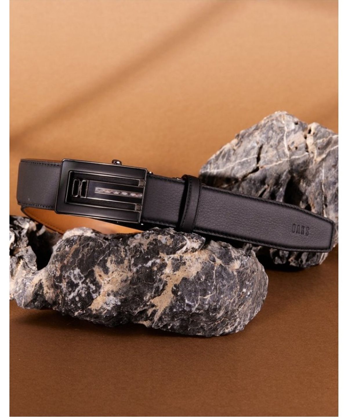 닥스 남성 액세서리(DAKS MEN'S ACCESSORIES) 블랙 프리미엄 유럽 수입가죽 체크라인 자동벨트_DBBE6F832BK