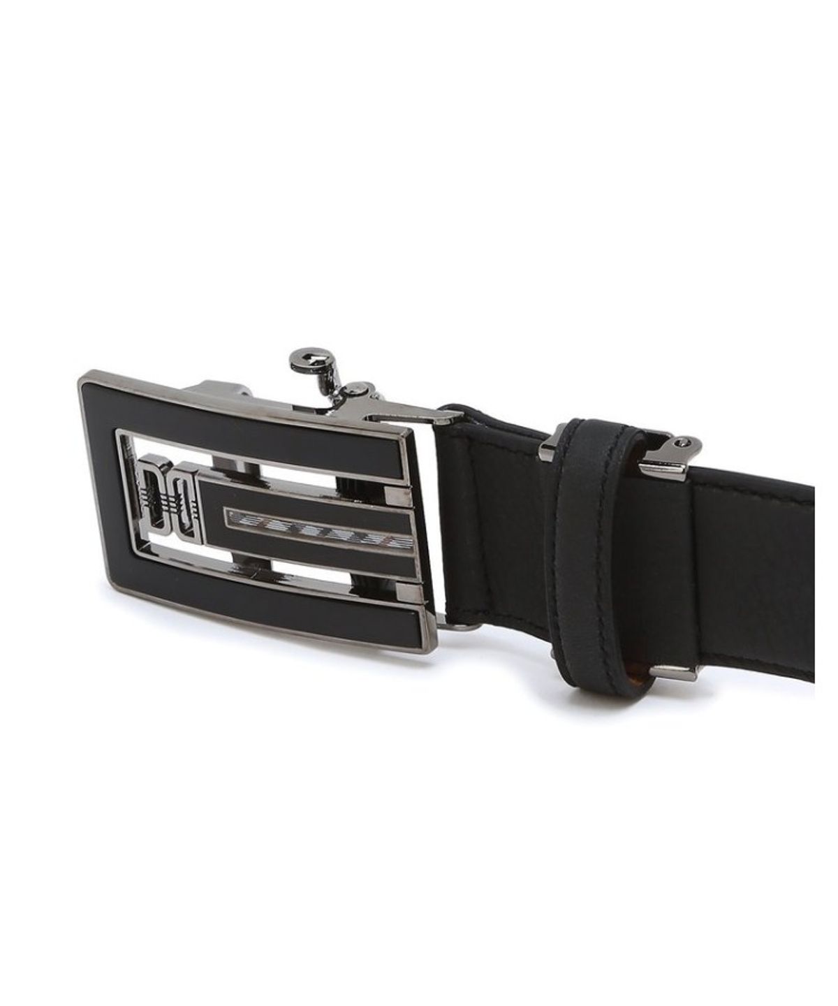 닥스 남성 액세서리(DAKS MEN'S ACCESSORIES) 블랙 프리미엄 유럽 수입가죽 체크라인 자동벨트_DBBE6F832BK