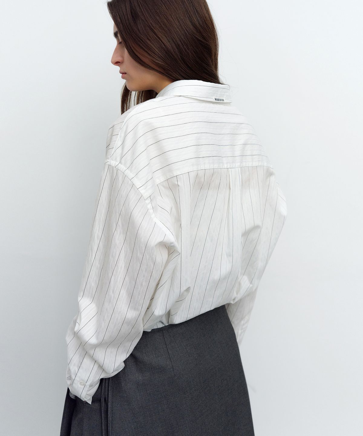 르바(LEVAR) Fresh Stripe Over-Shirt - Off White Stripe