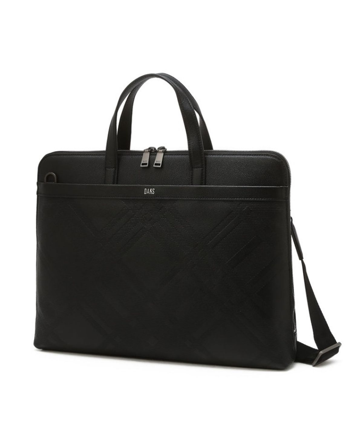 닥스 남성 액세서리(DAKS MEN'S ACCESSORIES) 블랙 체크 슬림 서류가방_DBBA5F450BK