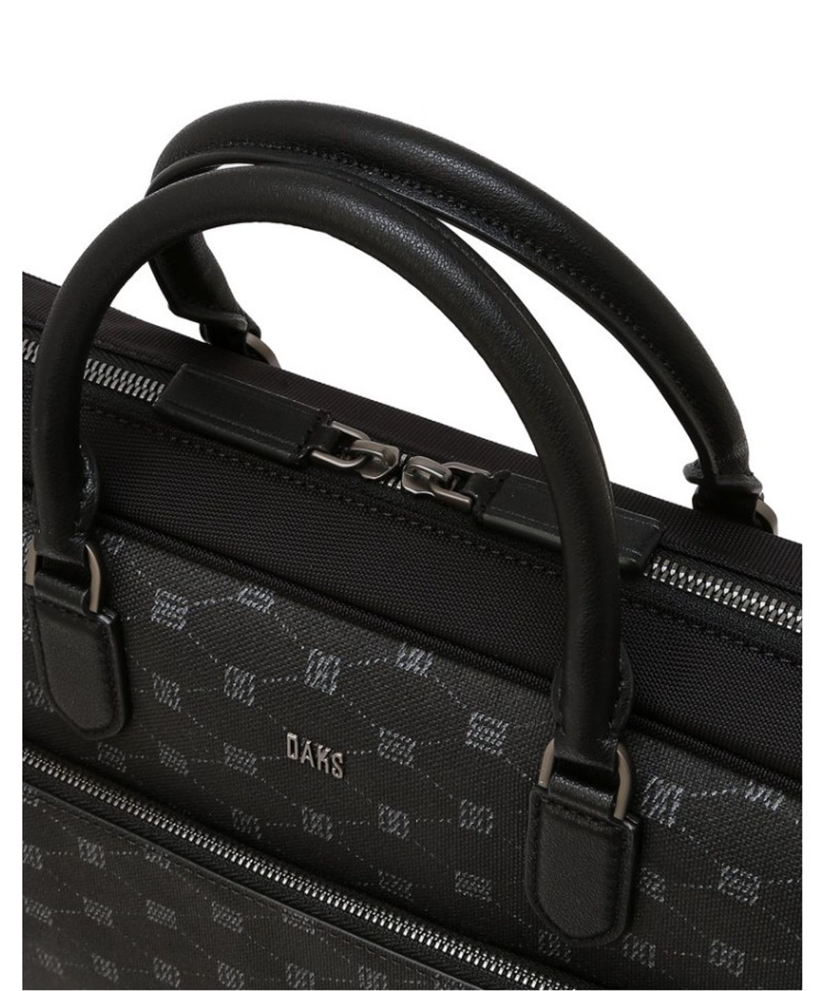 닥스 남성 액세서리(DAKS MEN'S ACCESSORIES) 블랙 DD로고 가죽 서류가방_DBBA6E581BK