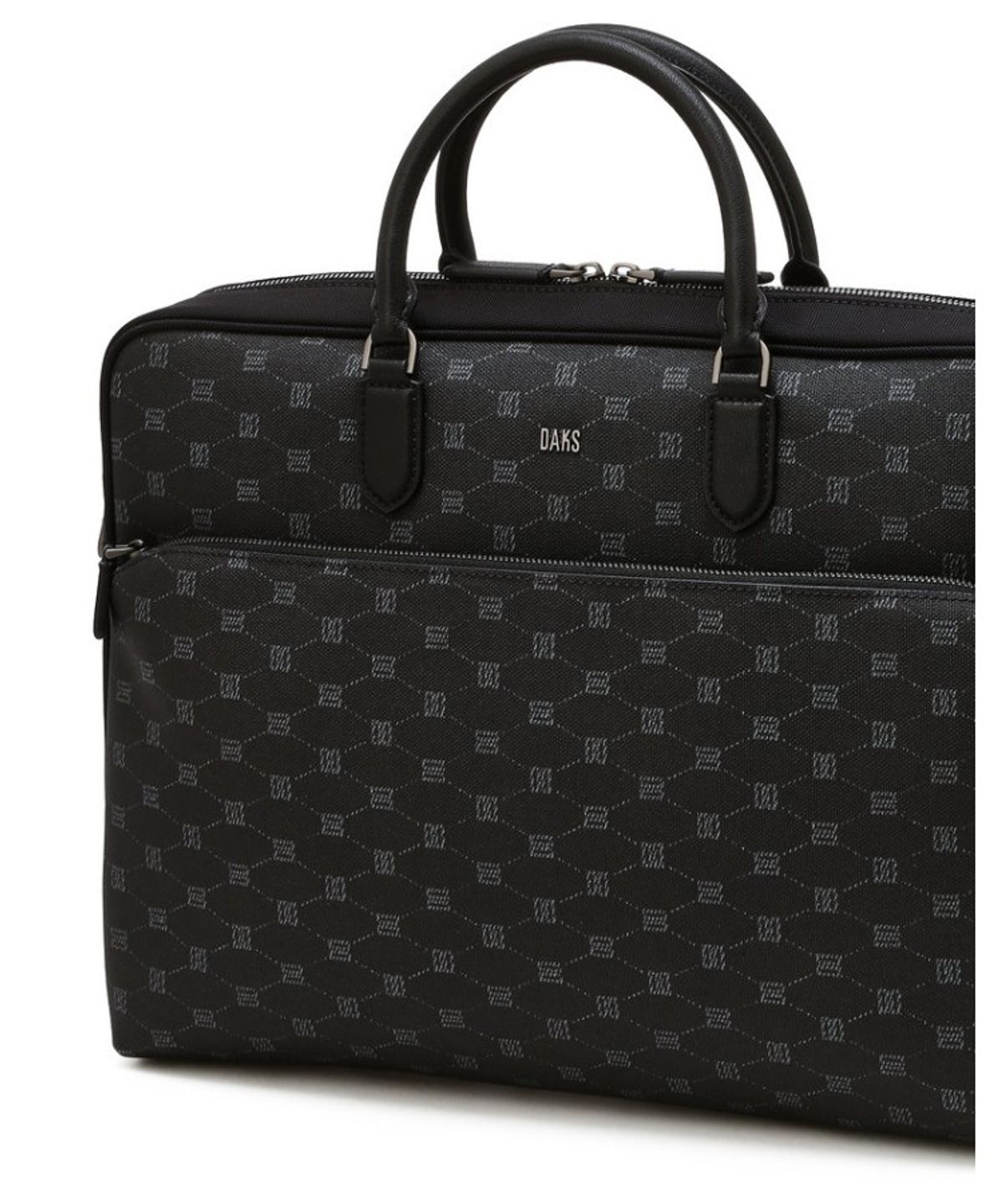 닥스 남성 액세서리(DAKS MEN'S ACCESSORIES) 블랙 DD로고 가죽 서류가방_DBBA6E581BK