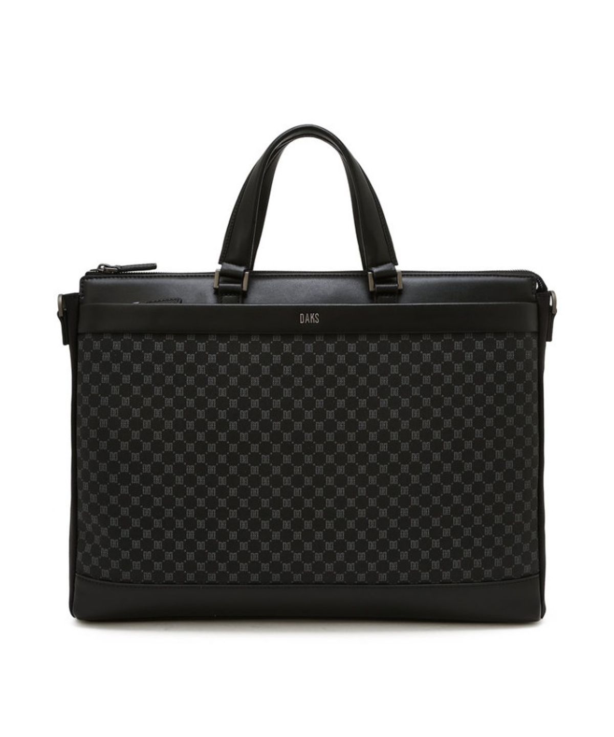 닥스 남성 액세서리(DAKS MEN'S ACCESSORIES) 블랙 DD로고 가죽 서류가방_DBBA6E595BK