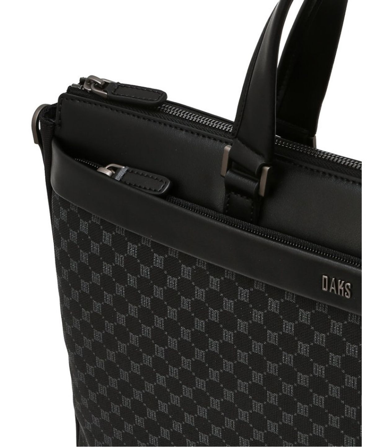 닥스 남성 액세서리(DAKS MEN'S ACCESSORIES) 블랙 DD로고 가죽 서류가방_DBBA6E595BK