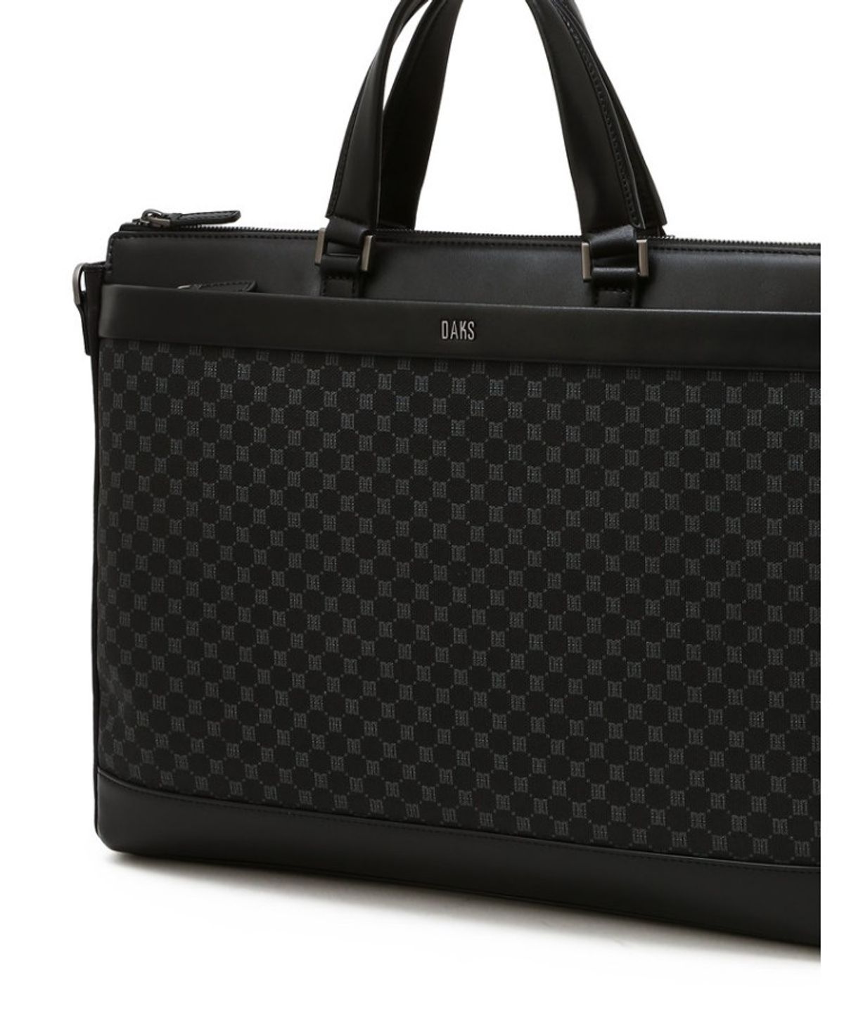 닥스 남성 액세서리(DAKS MEN'S ACCESSORIES) 블랙 DD로고 가죽 서류가방_DBBA6E595BK